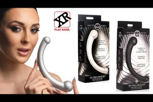 10X Vibra-Crescent vibrating silicone dual ended dildo from XR Brands