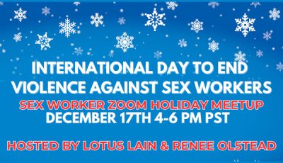 Lotus Lain, Renee Olstead to Host Holiday Sex Worker Event Dec. 17